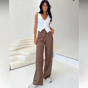 Princess Polly Brown Wide-Leg Pants